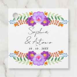 Vibrant Mexican Floral Fiesta Wedding Geschenkanhänger