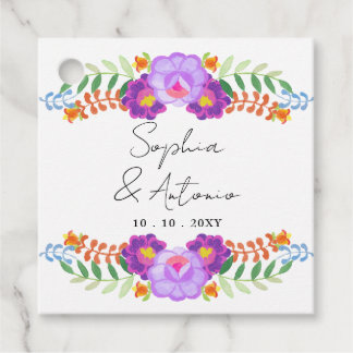 Vibrant Mexican Floral Fiesta Wedding Geschenkanhänger