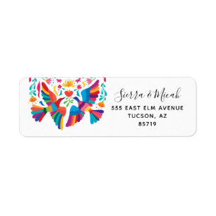 Vibrant Mexican Inspired Birds Return Address