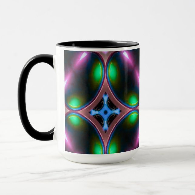 Vibrant Modern Geometric Abstract Tasse (Links)