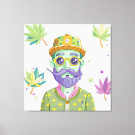 Vibrant Monarch Butterfly Illustration on Light Ba Leinwanddruck