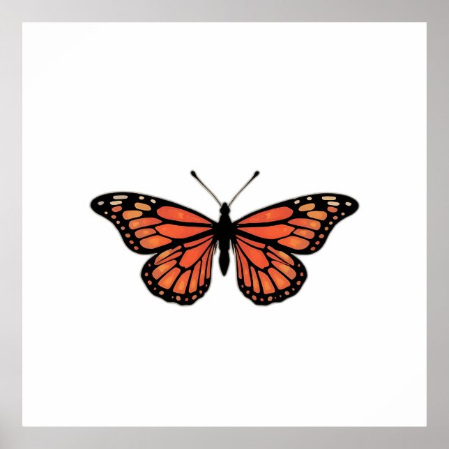Vibrant Monarch Butterfly Illustration on Light Ba Poster (Vorne)