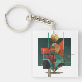 Vibrant Monarch Butterfly Illustration on Light Ba Schlüsselanhänger