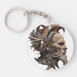 Vibrant Monarch Butterfly Illustration on Light Ba Schlüsselanhänger