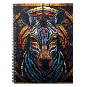 Vibrant Mosaic Zebra Notizblock