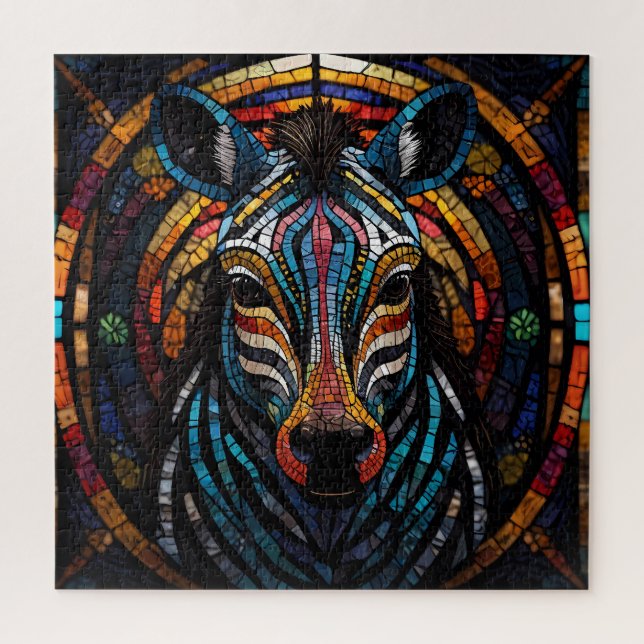 Vibrant Mosaic Zebra Puzzle (Vertikal)