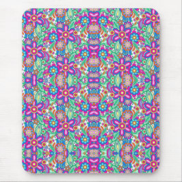 Vibrant mouse pad with a symmetrical floral mousepad