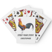 vibrant Multicolored Rooster Classic Playing Cards
