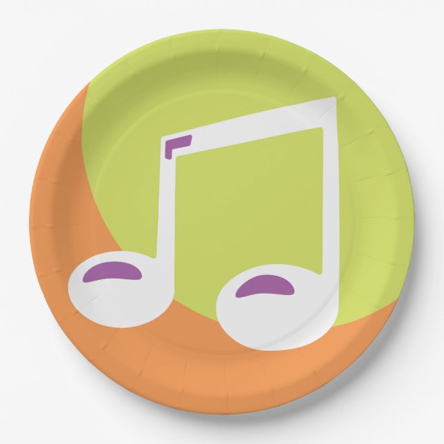 Vibrant Musical Note Double Eighth Pappteller (Vorderseite)