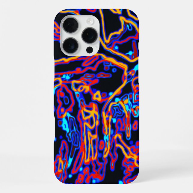 Vibrant Neon Multicolored Curvy Line Pattern iPhone Hülle (Rückseite)