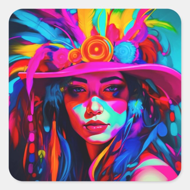 Vibrant Nuse Quadratischer Aufkleber (Vorderseite)