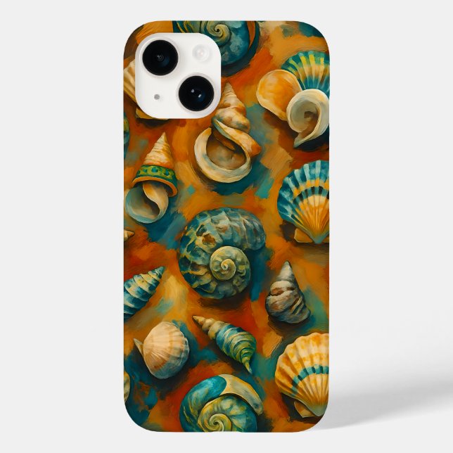 Vibrant Ocean Shells Art Phone Case - Coastal Aest (Rückseite)