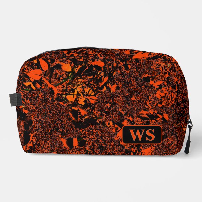 Vibrant Orange Monogram Toiletry Bag  Waschbeutel (Vorderseite)