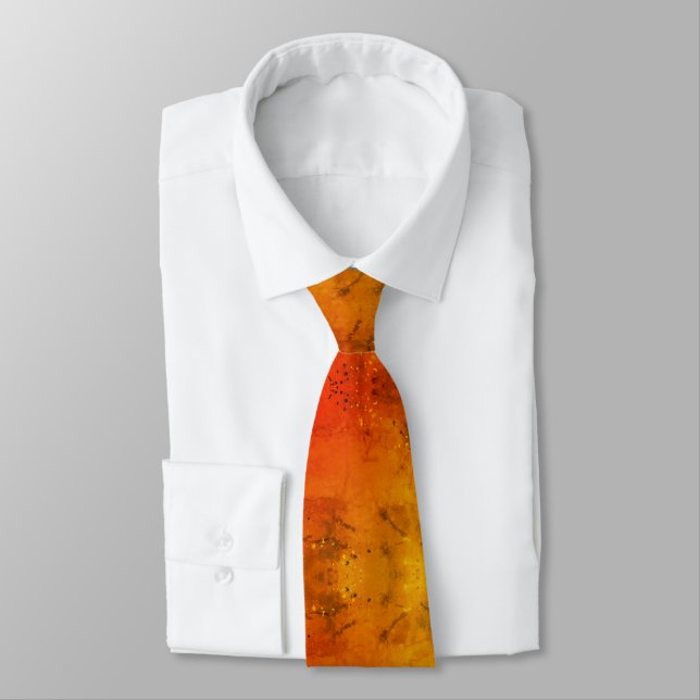Vibrant Orange to Golden Gradient Abstract Texture Krawatte (Gebunden)