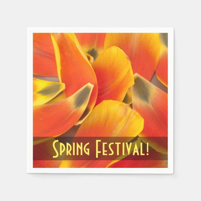 Vibrant Orange Tulip Petal Fotografie Personalisie Serviette (Vorderseite)