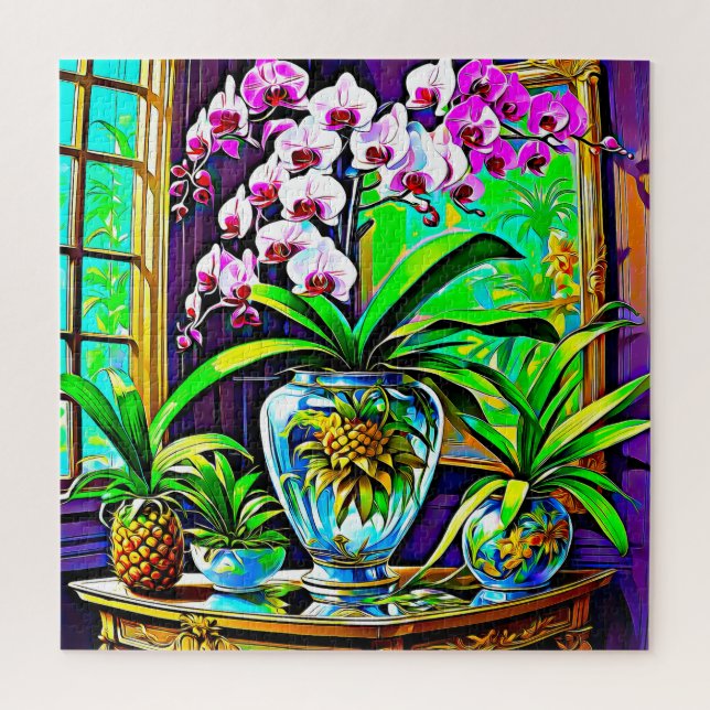 Vibrant Orchid Haven Puzzle (Vertikal)