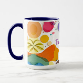 Vibrant Organic Shapes Modern Abstract Art Tasse