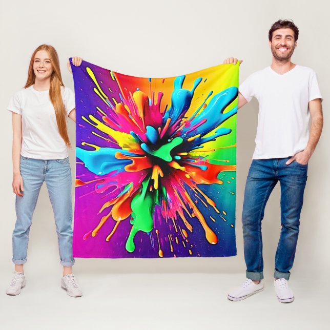 Vibrant Paint Burst Design Fleecedecke (Beispiel)