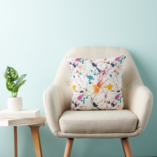 Vibrant Paint Splatter Pattern Kissen (Stuhl )