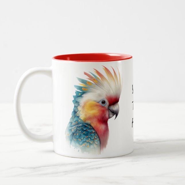 Vibrant Parrot – Bold Tropical Bird Design Zweifarbige Tasse (Links)