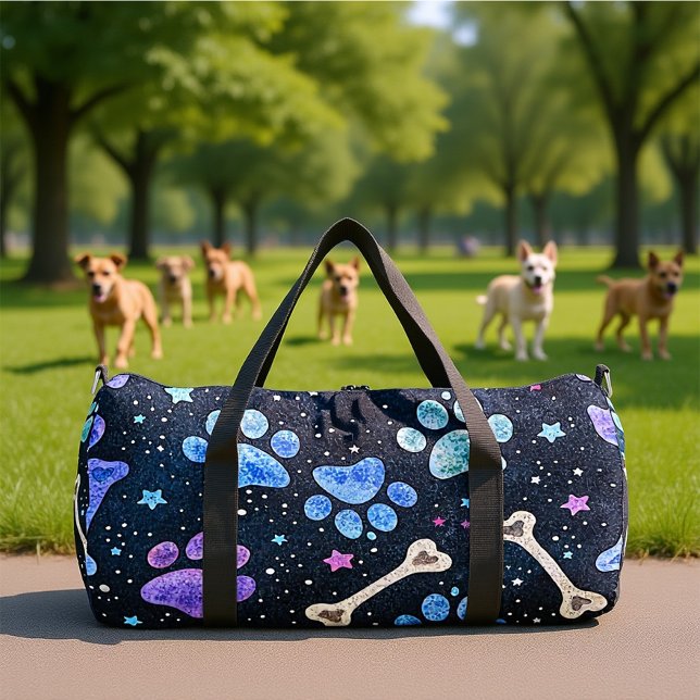 Vibrant Paw Print Travel  Duffle Bag (Von Creator hochgeladen)