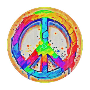 Vibrant Peace Logo: Farbige Kunstwerke Schneidebrett
