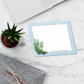 Vibrant Peacock | Blaue Personalisierte Anmerkunge Post-it Klebezettel