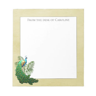 Vibrant Peacock   Gelber Notepad Notizblock
