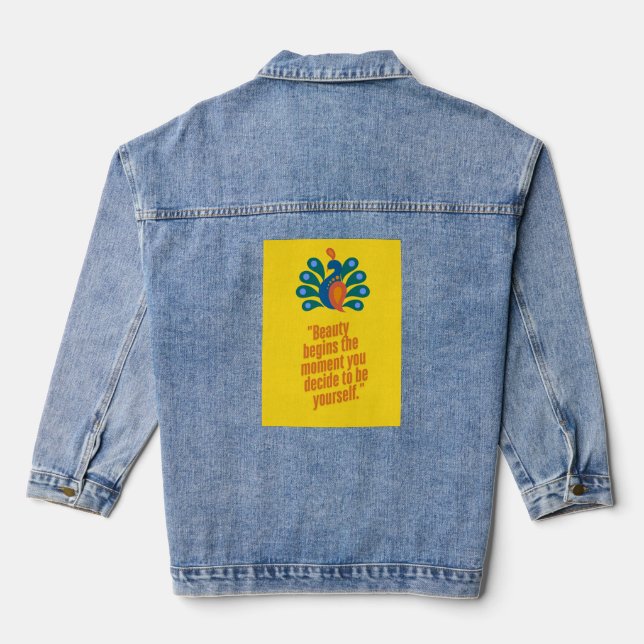 Vibrant Peacock Soul Denim Jacke (Rückseite)