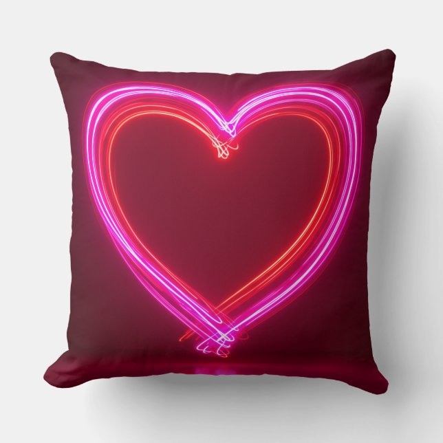 Vibrant Pink Abstract Heart Throw Pillow 16x16 | M Kissen (Vorderseite)