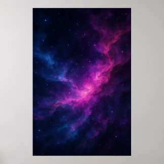 Vibrant Pink & Blue Galaxy Nebula – Deep Space Poster
