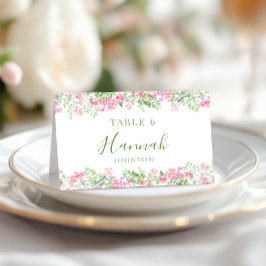 Vibrant Pink Floral Chic Bridal Shower Place Cards Tischnummer