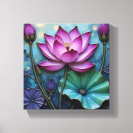 Vibrant Pink Lotus Leinwanddruck