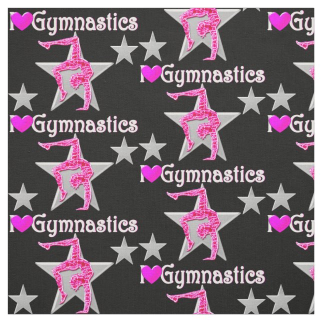 VIBRANT PINK UND SCHWARZE GYMNASTIK FABRIK STOFF (Muster)