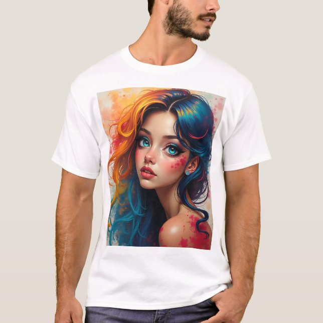 Vibrant Pop Art Chaos - Crazy  Graphic T-Shirt (Vorderseite)