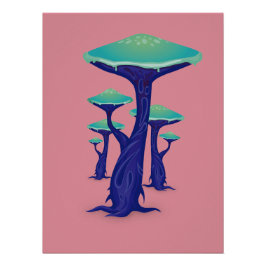 Vibrant Pop Art Mushrooms Poster