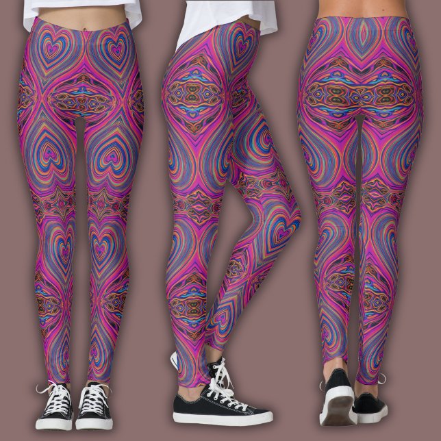 Vibrant Psychedelic Pattern | Trippy Magent/Blue Leggings (Von Creator hochgeladen)