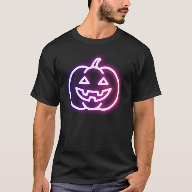 Vibrant PUMPKIN Ghost Glow Halloween Grafik T-Shirt (Vorderseite)