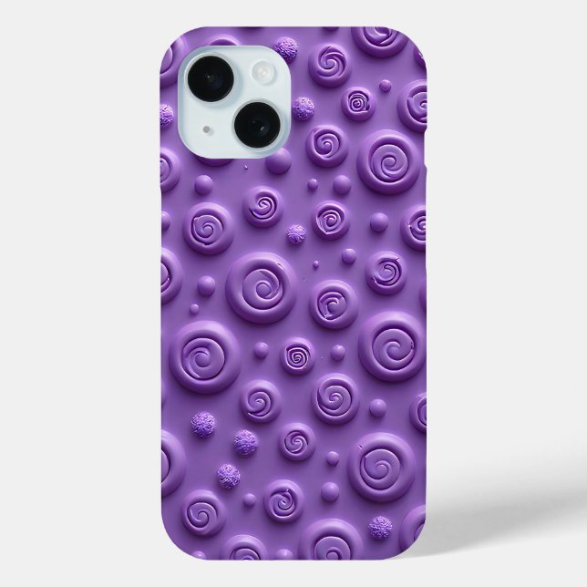 Vibrant Purple Spiral iPhone Case Aesthetic (Rückseite)