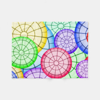 Vibrant Rainbow Concentric Circles Fleecedecke
