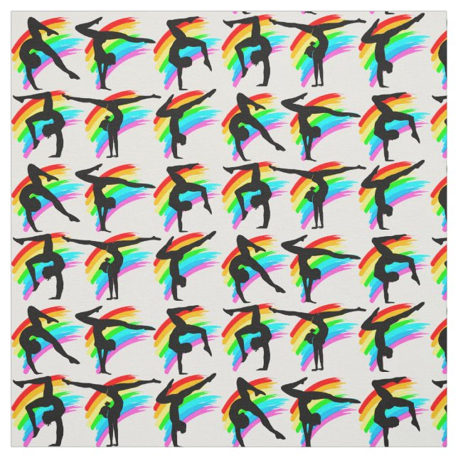 VIBRANT RAINBOW GYMNASTICS FABRIC STOFF (Muster)