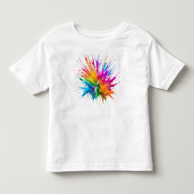 Vibrant Rainbow Paint Splatter Explosion Kleinkind T-shirt (Vorderseite)