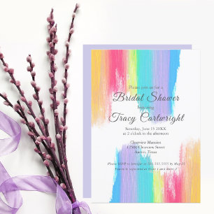 Vibrant Rainbow Watercolor Bridal Shower Einladung