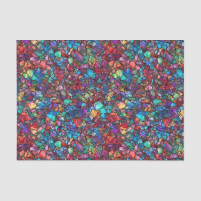 Vibrant Rainbow Watercolor Mosaic Stained Glass  Seidenpapier (Vorderseite)