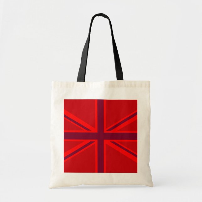 Vibrant Red British Union Jack Flag Tragetasche (Vorne)