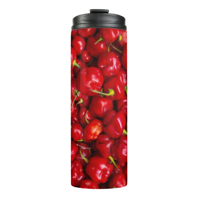 Vibrant Red Chili Pepper Harvest Thermosbecher (Vorderseite)