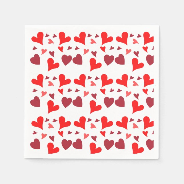 Vibrant red hearts background serviette (Vorderseite)