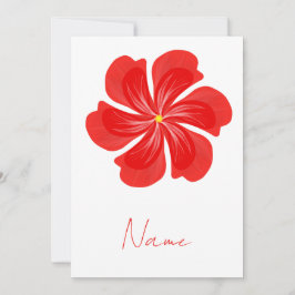 Vibrant Red Petal Bloom - Minimalist Floral Art Einladung