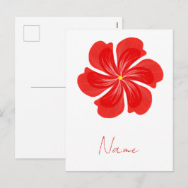 Vibrant Red Petal Bloom - Minimalist Floral Art Feiertagspostkarte