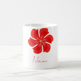 Vibrant Red Petal Bloom - Minimalist Floral Art Kaffeetasse